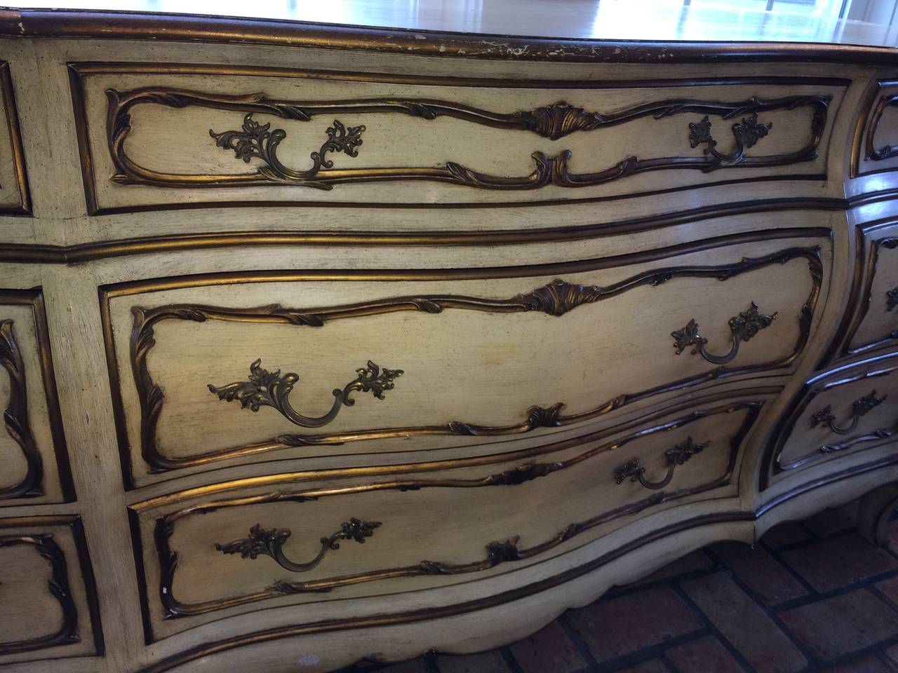 Mid-20th Century French Provincial Louis XV Style Bombe Dresser