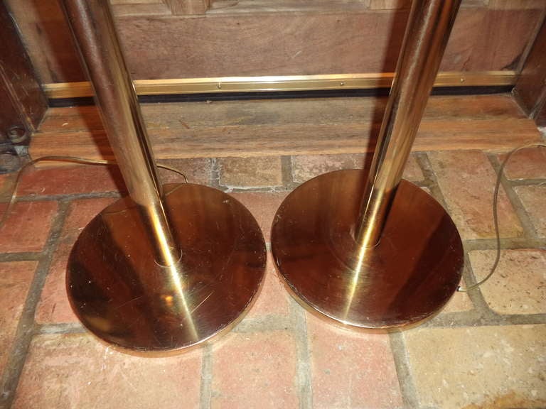 Pair of Brass Torchiere Floor Lamps by Laurel Lamp Company 1