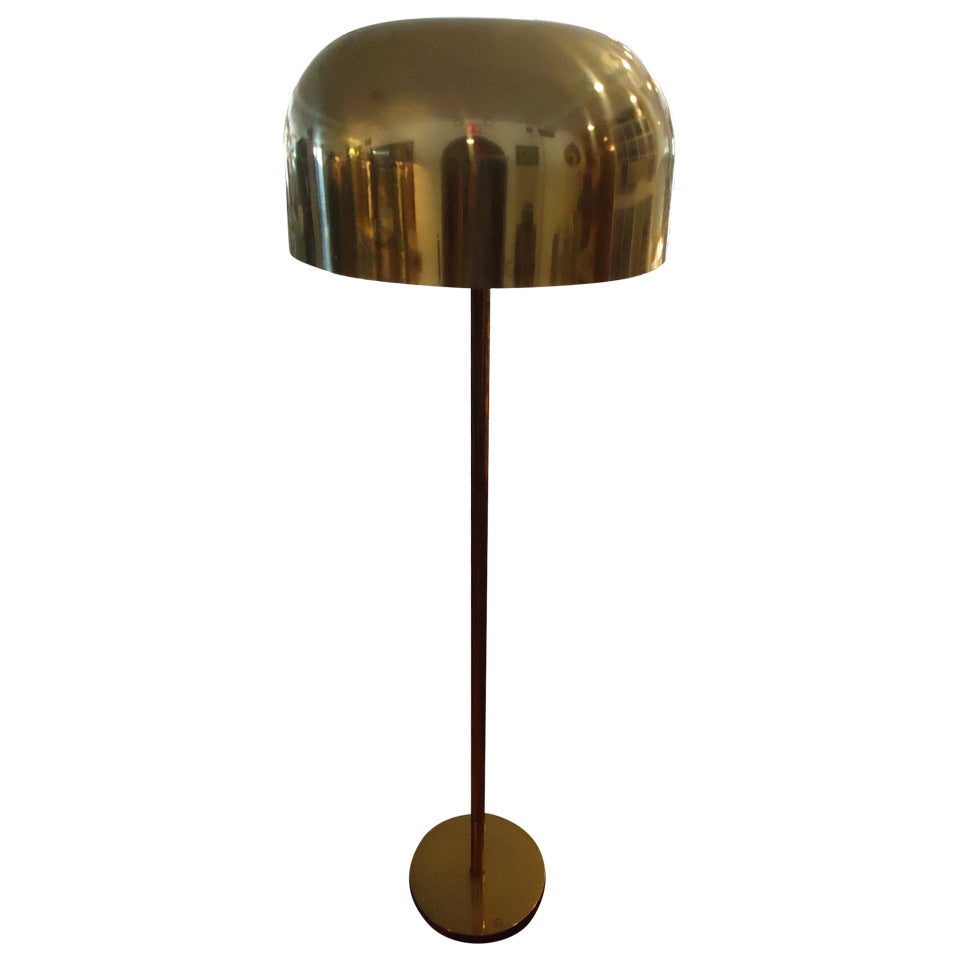 Vintage Brass Mushroom Floor Lamp by Laurel Lamp Company