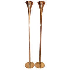 Pair of Brass Torchiere Floor Lamps by Laurel Lamp Company 8