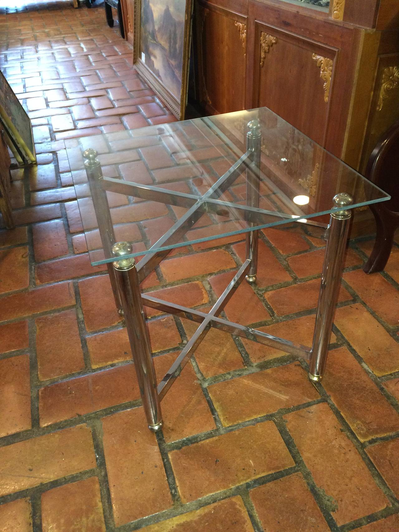 Chrome and Glass Side Table 3