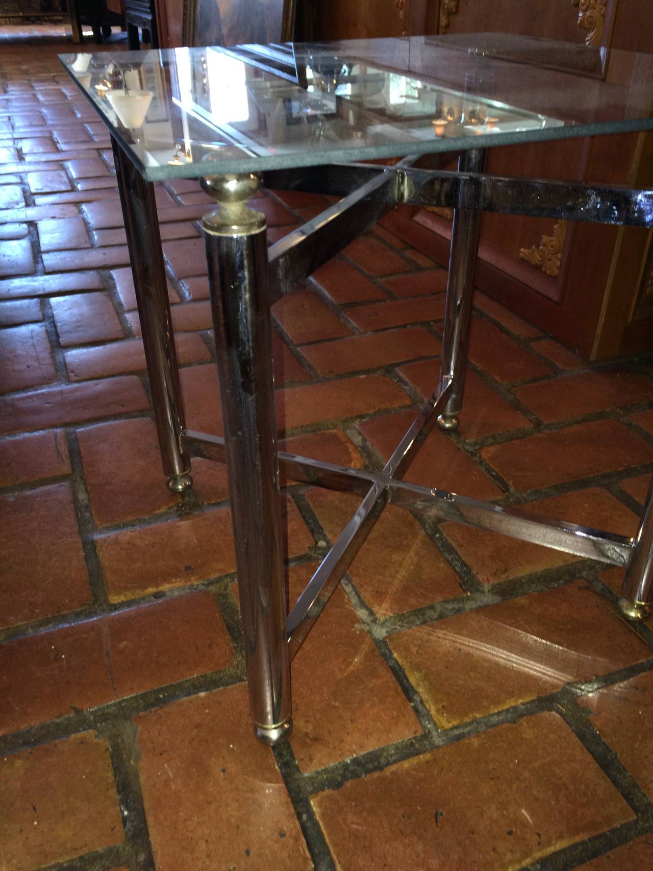 Chrome and Glass Side Table 2