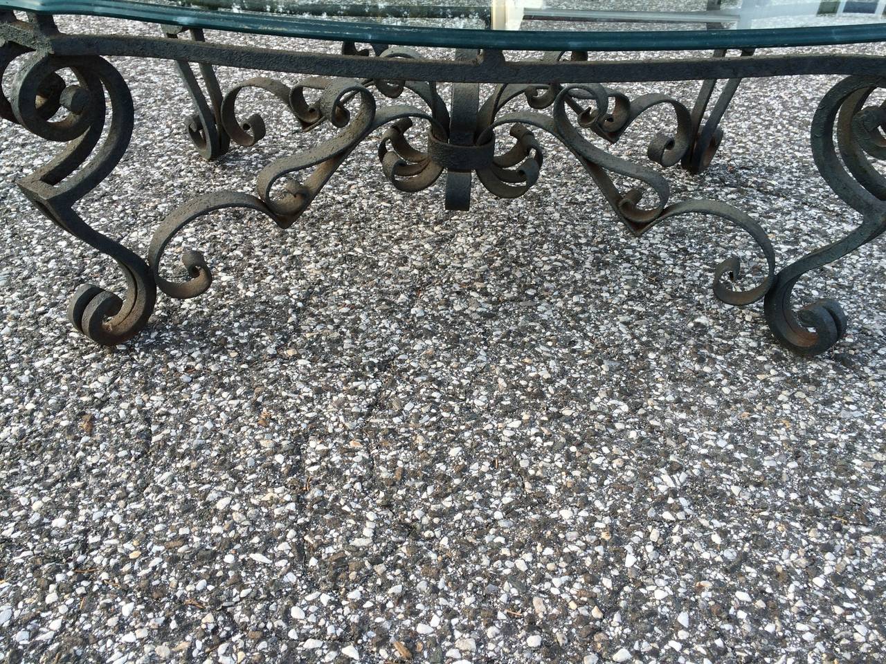 Hand Wrought Iron and Glass Coffee Table 3