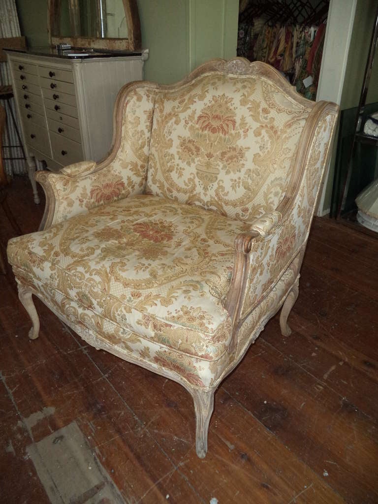 Oversized Bergere with Ottoman In Good Condition In Redding, CT