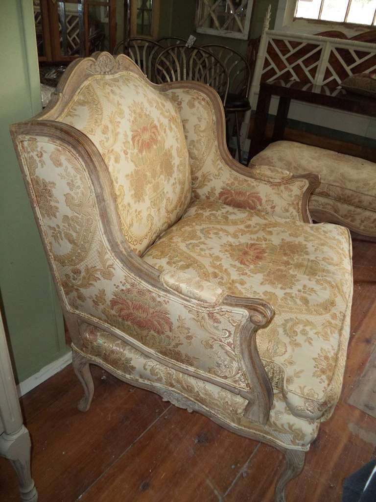 20th Century Oversized Bergere with Ottoman