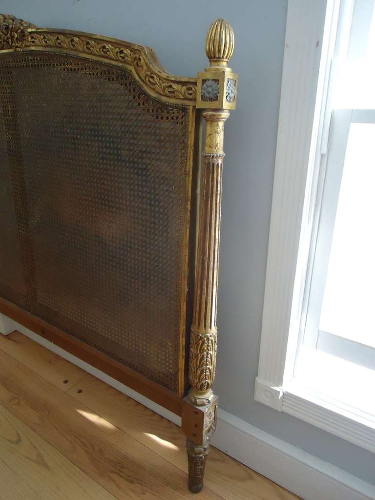 Louis XV Antique French Caned Headboard