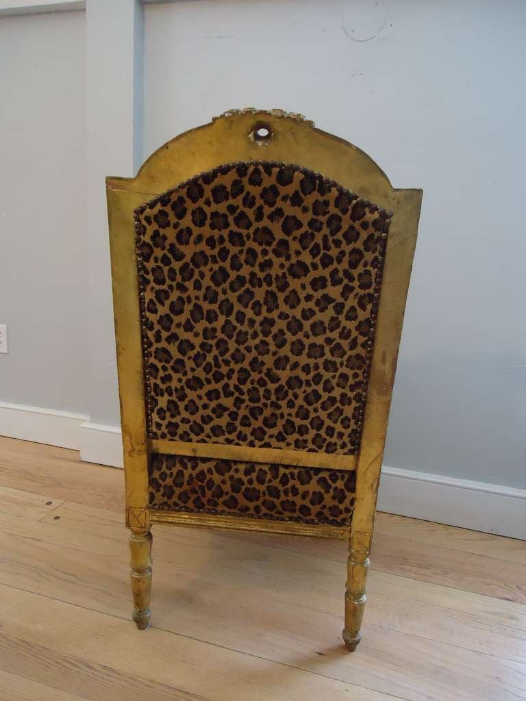 Antique French Gilded Leopard Chair In Excellent Condition In Redding, CT