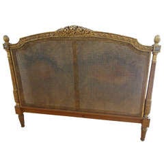 Antique French Caned Headboard