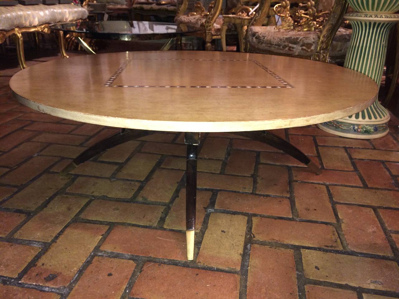 Moroccan Style Round Coffee Table with Inlay
