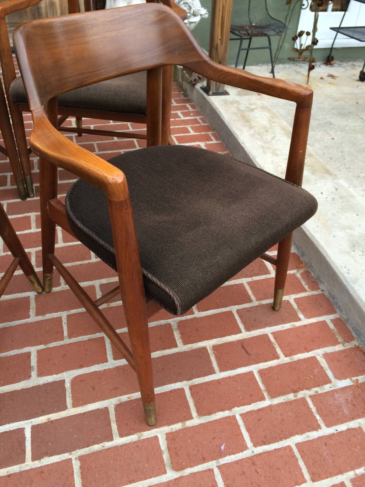 Set of Four Mid Century Walnut Chairs 1