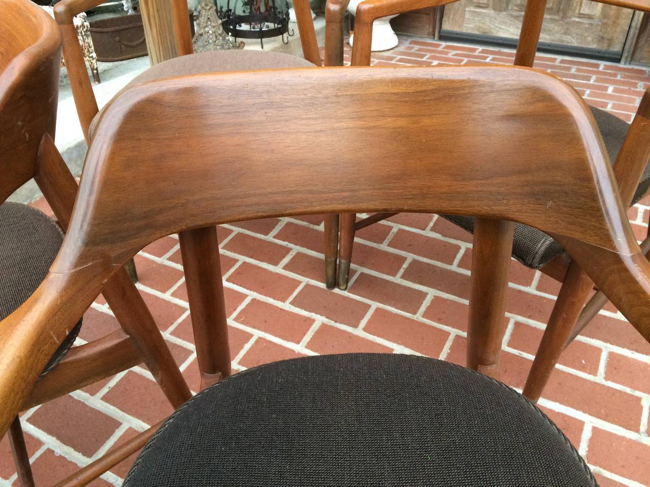 Set of Four Mid Century Walnut Chairs 2