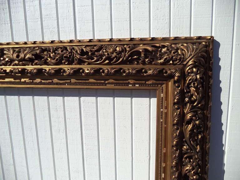 Museum Quality 19th Century Hand-Carved and Gilded Frame 2