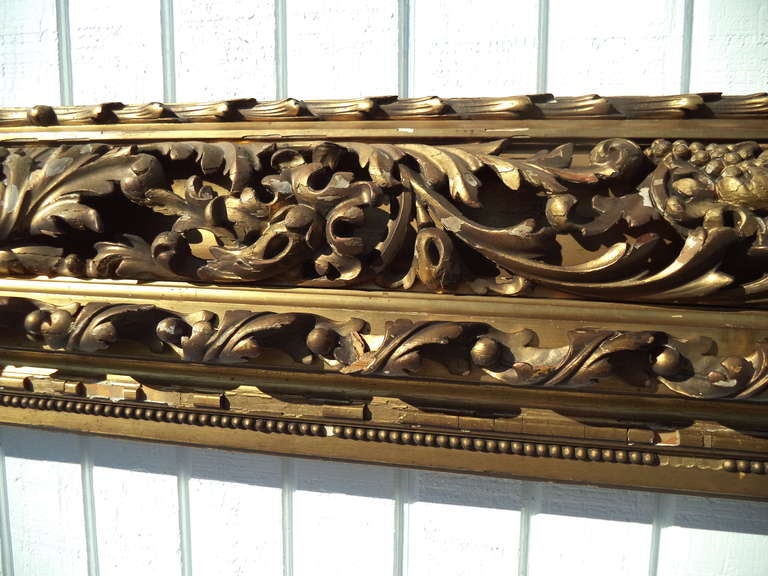 Gesso Museum Quality 19th Century Hand-Carved and Gilded Frame