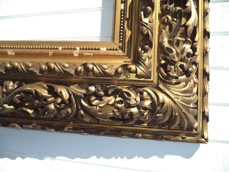 Museum Quality 19th Century Hand-Carved and Gilded Frame 1