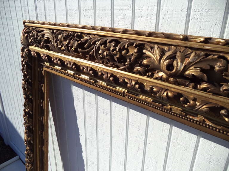 Museum Quality 19th Century Hand-Carved and Gilded Frame In Good Condition In Redding, CT