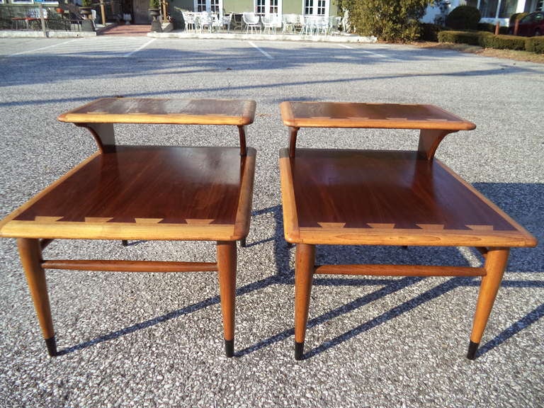 Pair of Mid Century Modern Lane Acclaim End Tables In Excellent Condition In Redding, CT