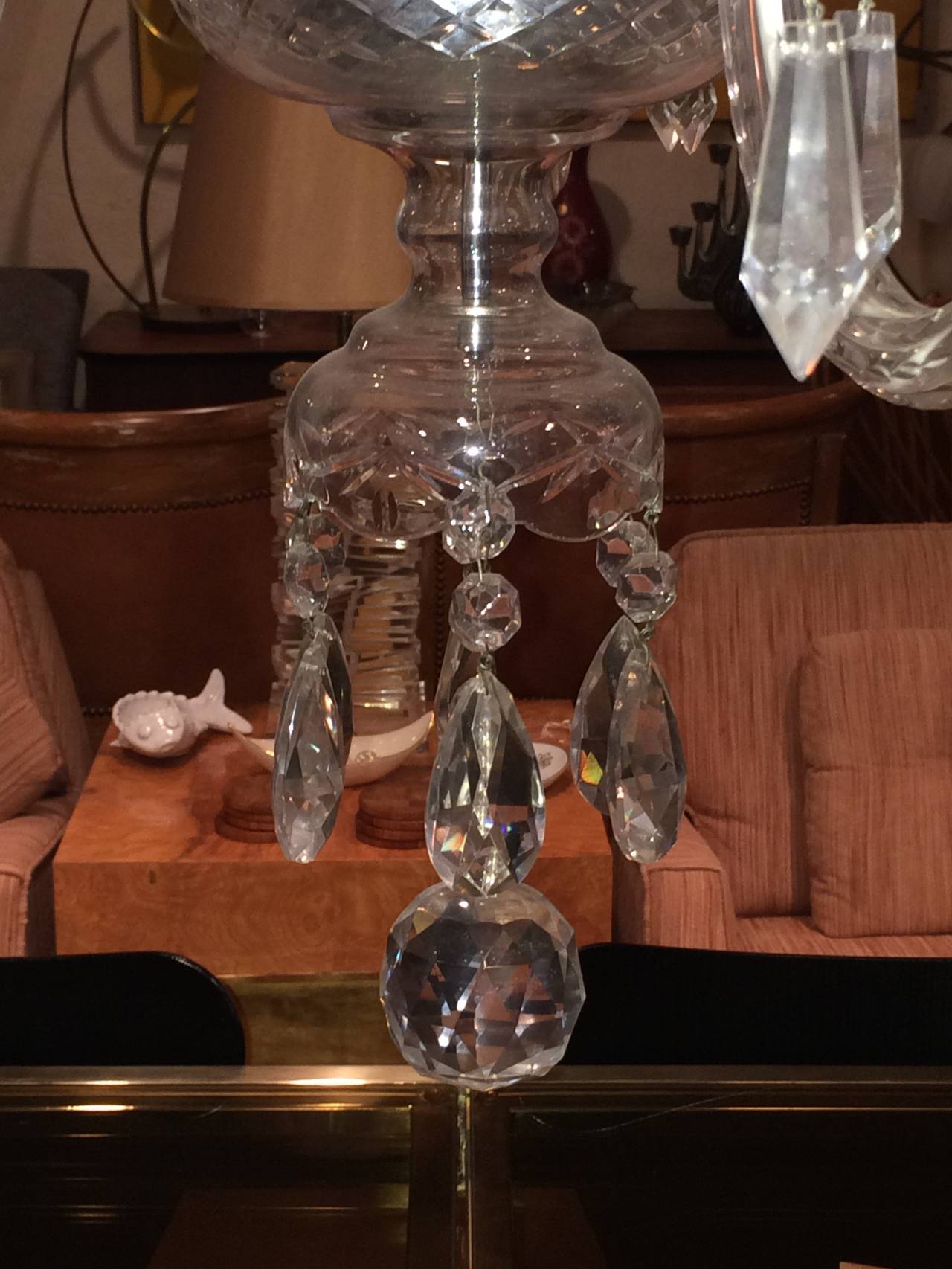 Elegant Ten-Arm Crystal Chandelier in the Style of Waterford 3