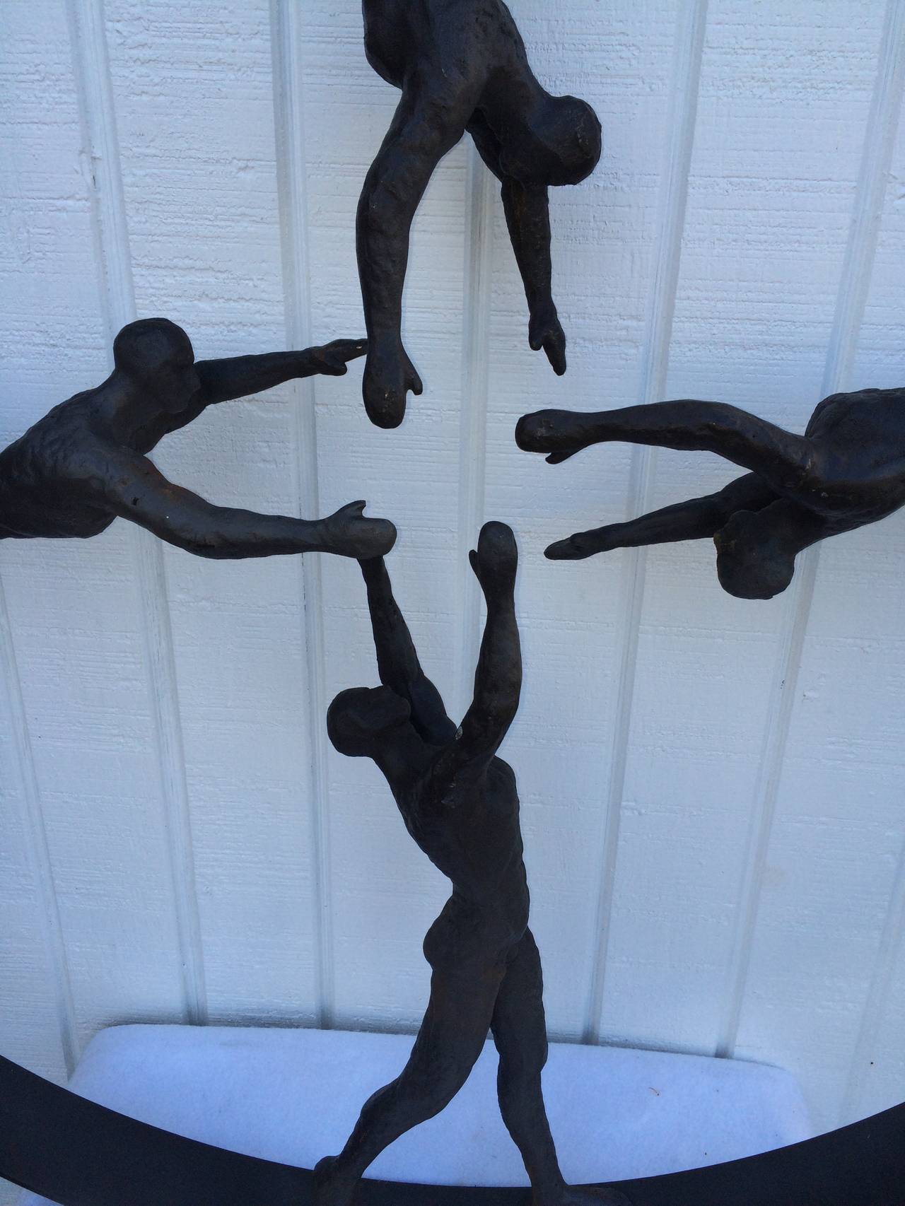 Large Four Nudes Wall Sculpture In Excellent Condition In Redding, CT