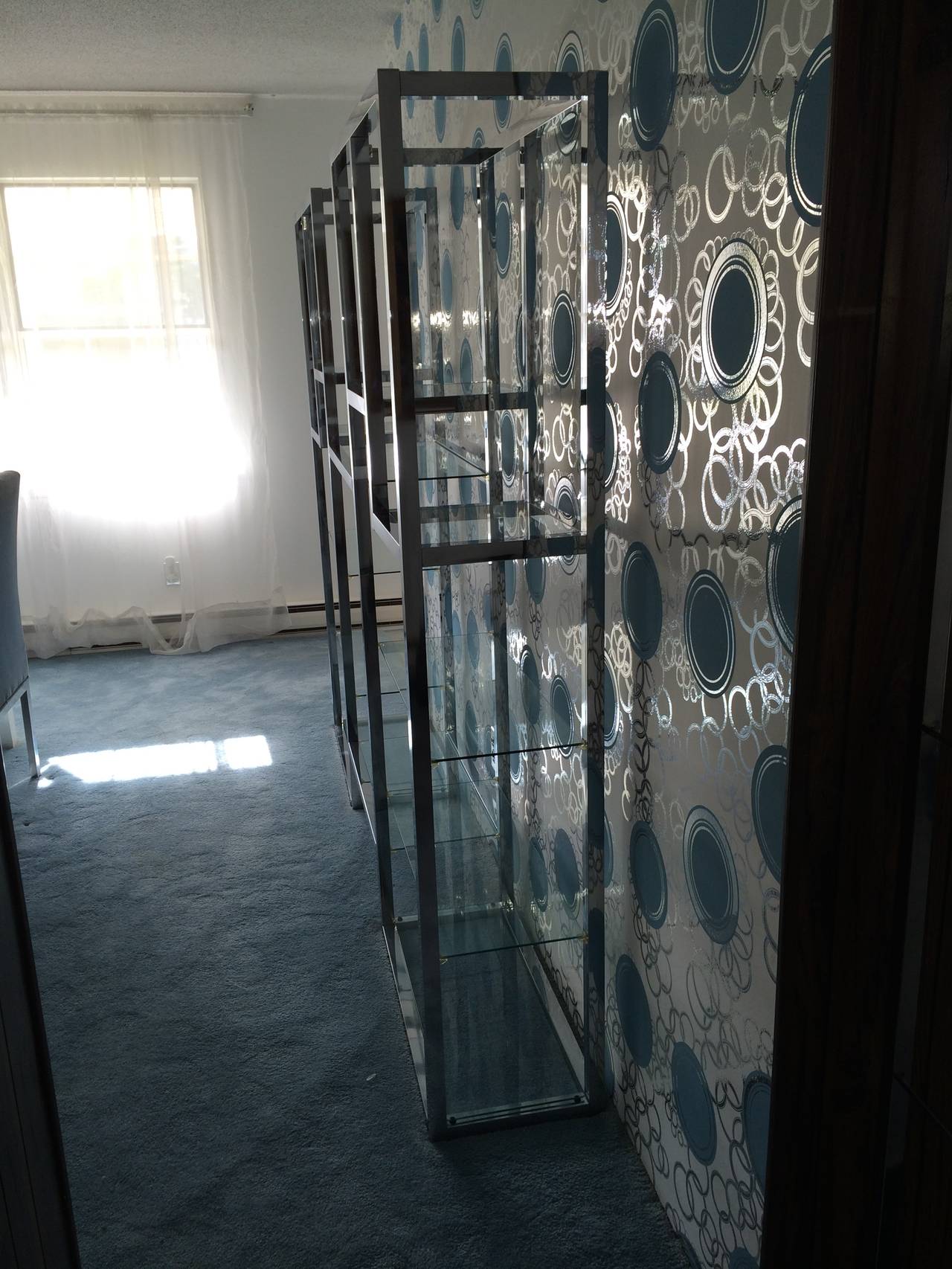 Milo Baughman Style Chrome Extra Large Etagere 2