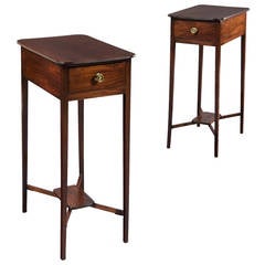Pair of George III Sheraton Period Mahogany Side Tables