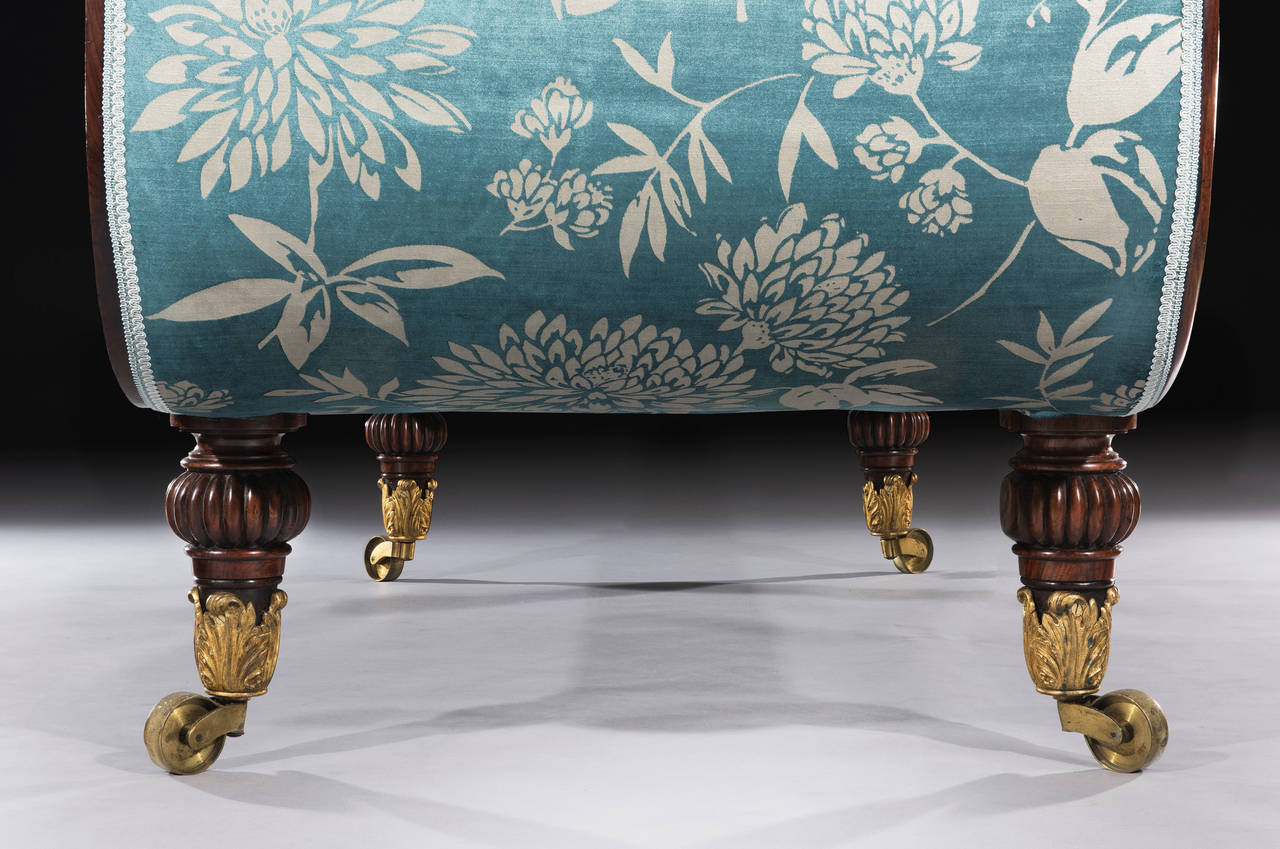 19th Century Regency Rosewood Brass Inlaid Couch