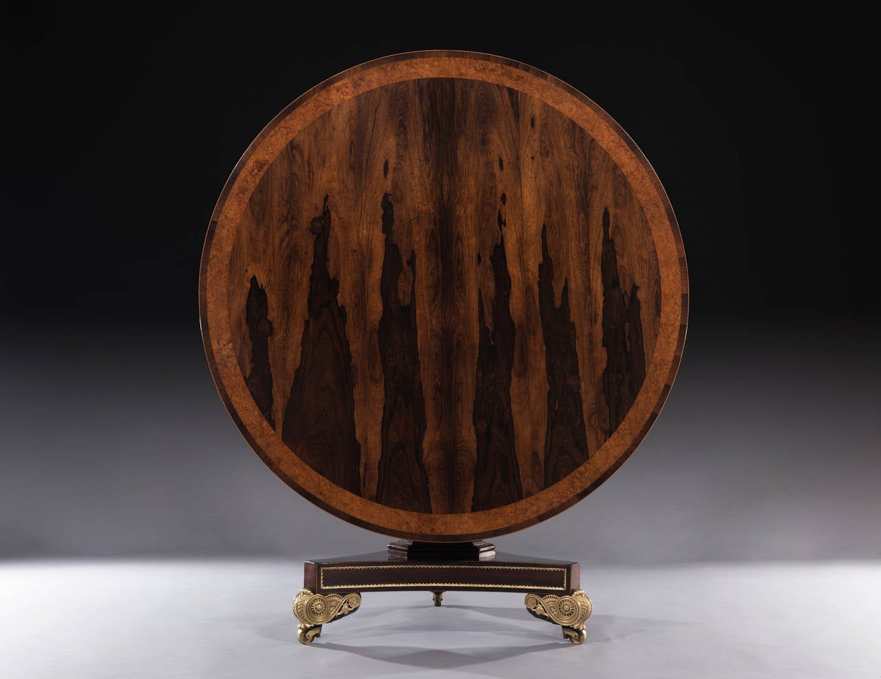 Rare Regency Rosewood and Amboyna Centre Table