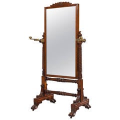 George IV Mahogany Cheval Dressing Glass Mirror from the designs of George Smith