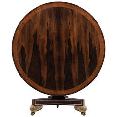 Regency Rosewood and Amboyna Centre Table Attributed to Banting & France