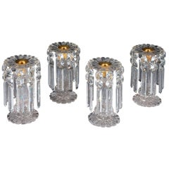 Set of Four Regency Period Candlestick Glass Lustres