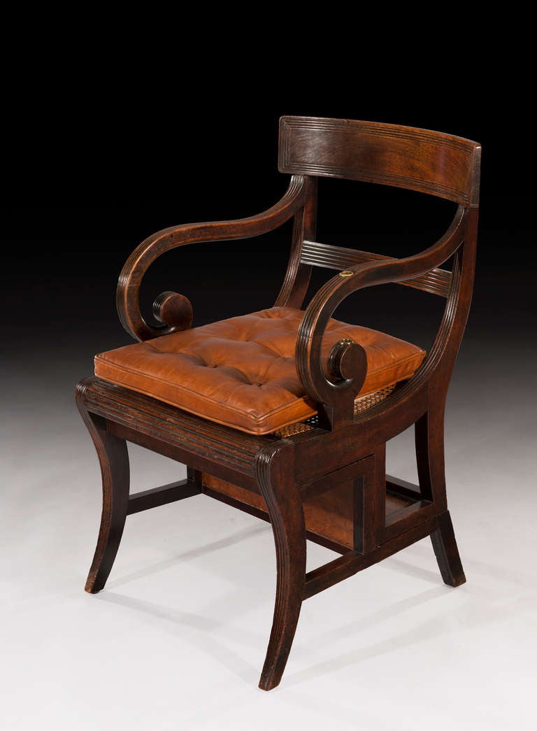 This chair was believed to have been in the family of Decimus Burton (1800 - 1881) since its date of manufacture. His father, James Haliburton was one of the most significant builders of Georgian London, responsible for large areas of Bloomsbury,