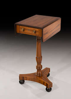 George III Sheraton Period Tiger Wood Occasional Pedestal Table