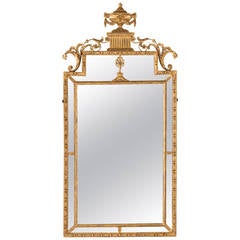 George III Carved Giltwood Border Glass Mirror