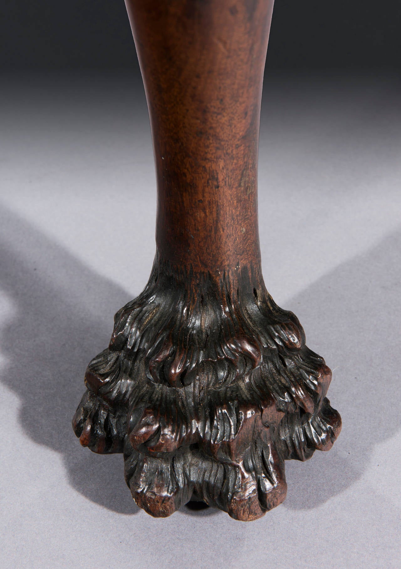 18th Century Rare George II Carved Mahogany Side Chair with Hairy Paw Feet