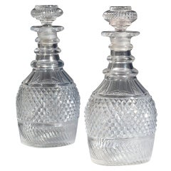 Pair of George III Cut Glass Decanters