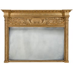 Antique Large Parcel Gilt Regency Overmantel Mirror