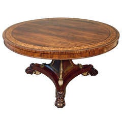 Regency Rosewood & Parcel Gilt Centre Table in the manner of George Bullock