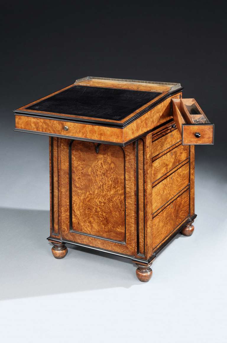 English Pollard Oak and Ebony Davenport in the manner of George Bullock