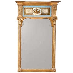 Unusual Regency Verre Eglomise Mirror