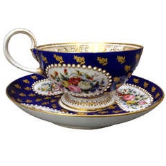 Fantastic Oversized Sevres Cabinet Cup and Saucer c. 1870 Beatifully Painted 