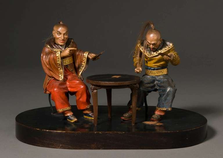 Oriental Tableau of a Pair of Card Players