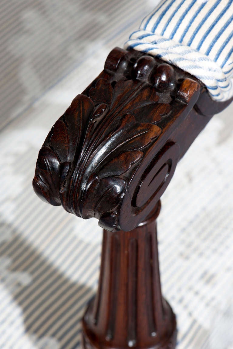 Stunning 19th Century Carved Bowfront Rosewood Settee in the Style of Robert Adam 3