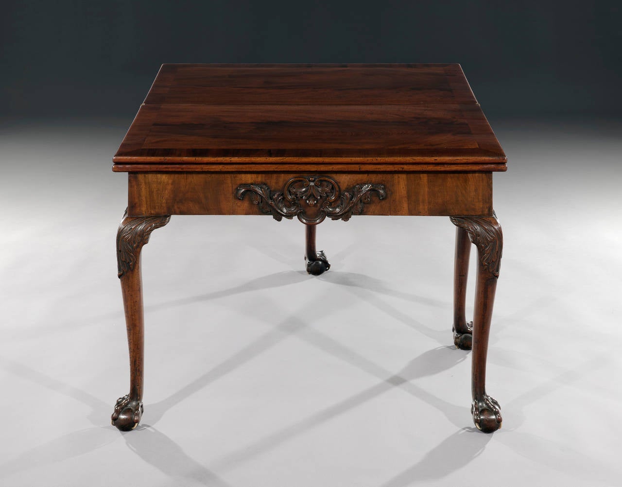 Rare 18th Century George II Carved Mahogany Triple-Top Games Table 2