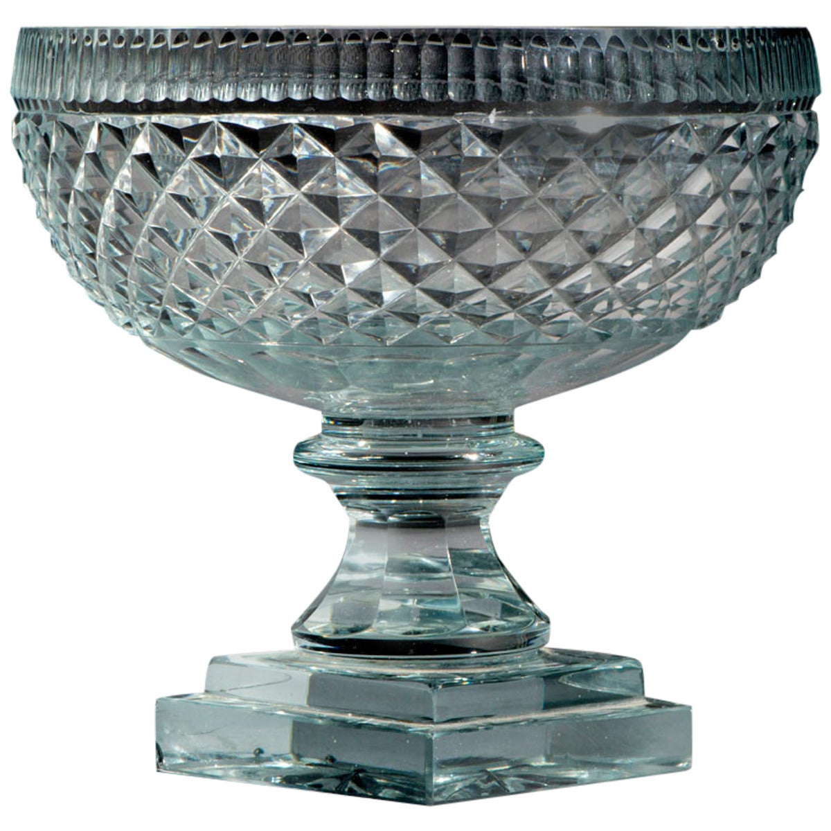 Late 19th Century Continental Cut Glass Tazza Bowl at 1stdibs