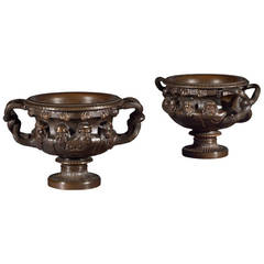 Small Pair of Bronze Albani Vases