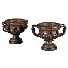 Large Pair of Bronze Albani Vases