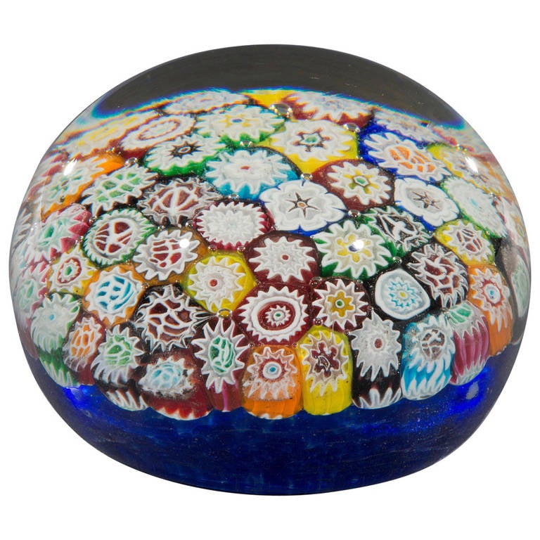 Victorian 19th Century Glass Millefiori Paperweight at 1stdibs