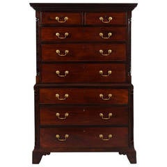 Rare George II Cuban Mahogany Chest on Chest, Small of Elegant Proportions