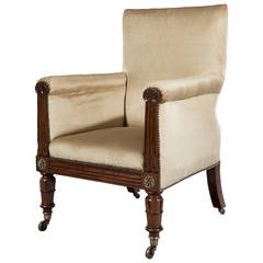 George IV Late Regency Rosewood Easy Chair after Thomas King, London