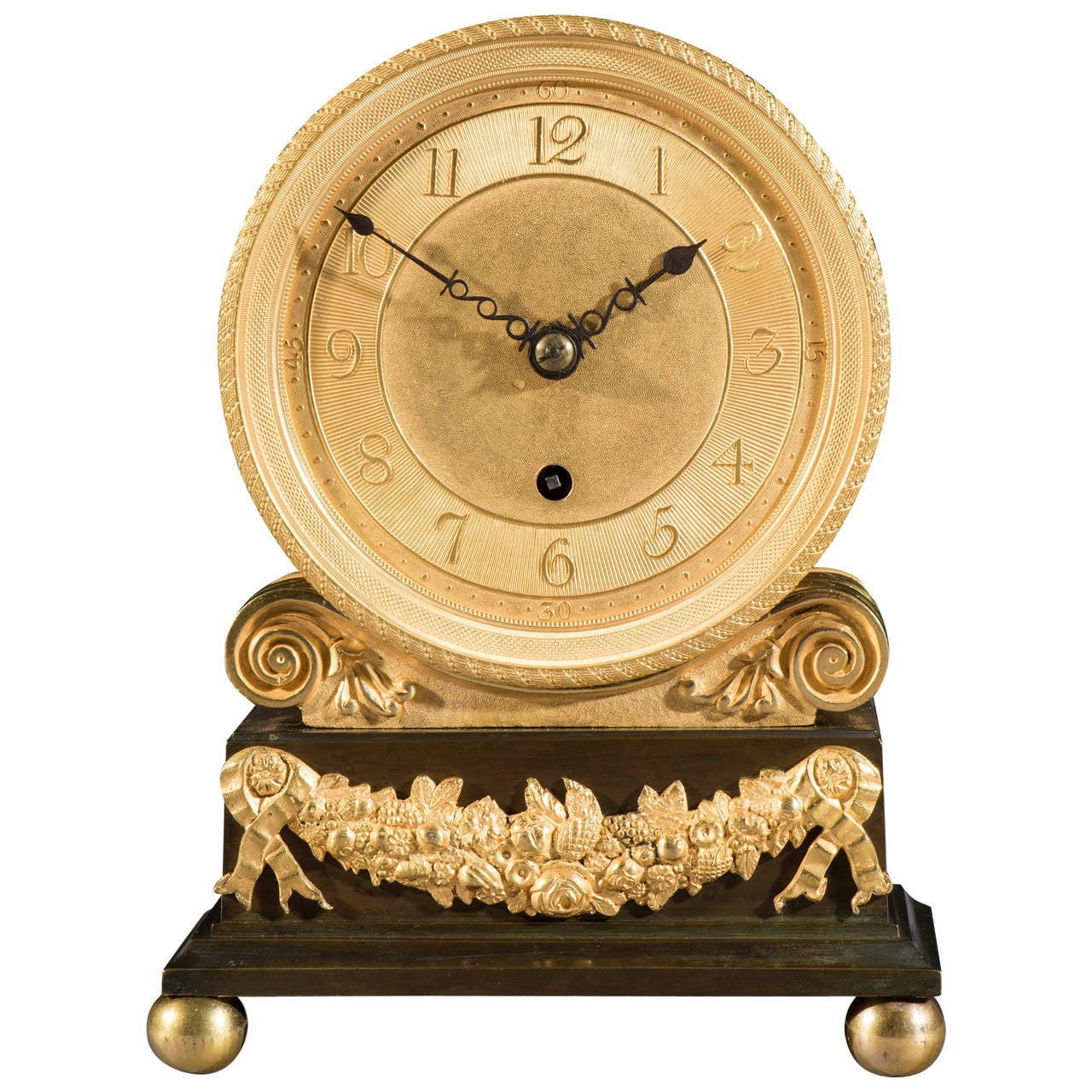 Early 19th Century Gilt and Patinated Bronze Mantel Clock by F. Baetens ...