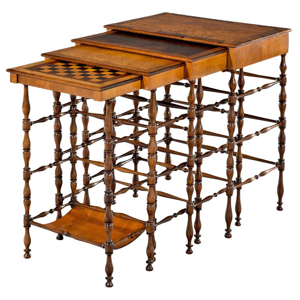 Regency Nest of Quartetto Specimen Tables